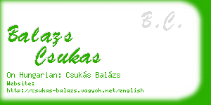 balazs csukas business card